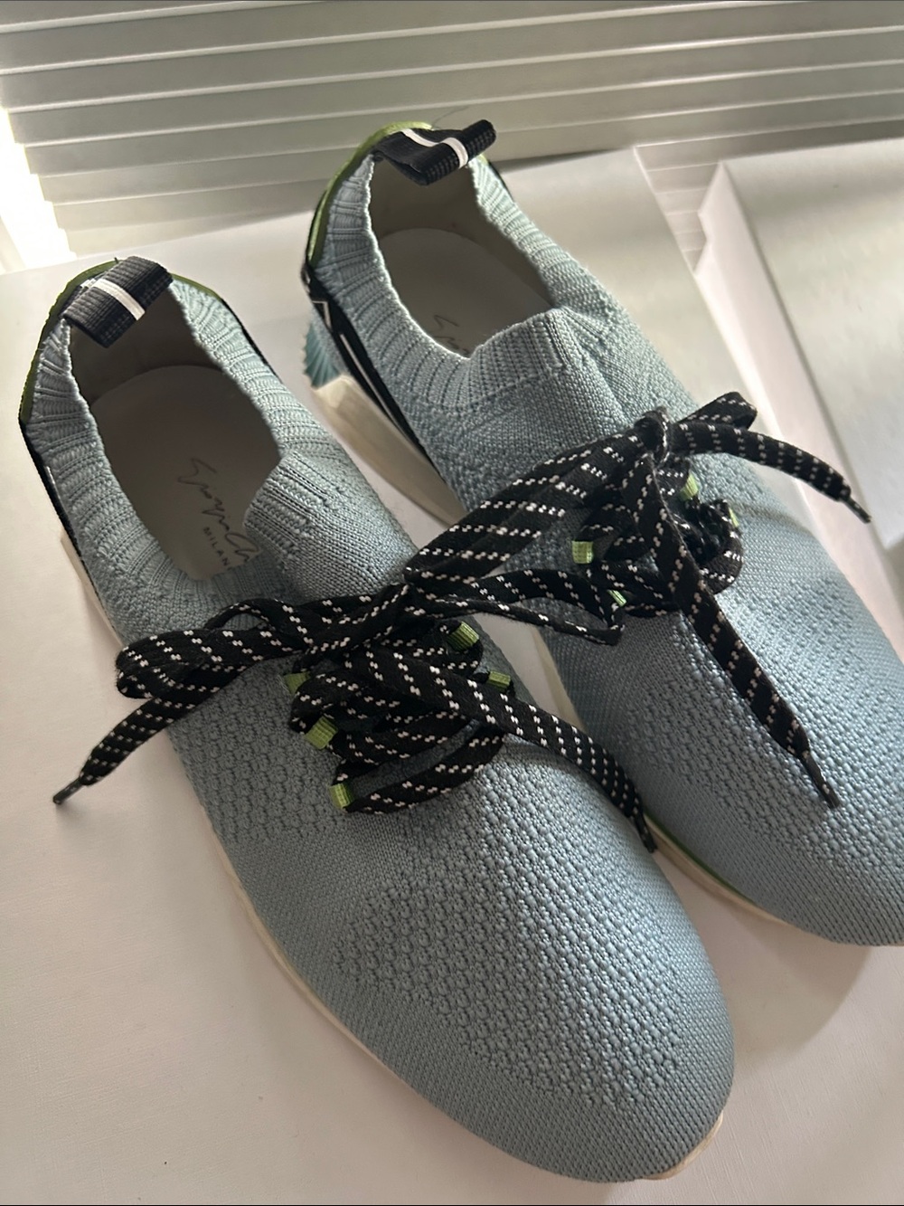 Giorgio Armani Blue and Green Sneakers - Picture 6 of 9